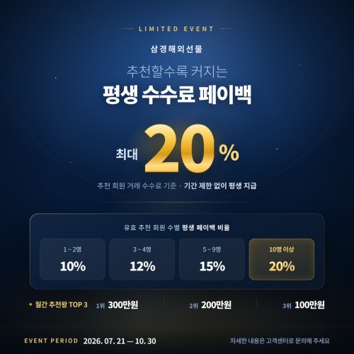 삼경해외선물 지인추천 이벤트